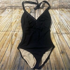 Carol Wior Black Beaded One Piece Vintage Swimsuit
